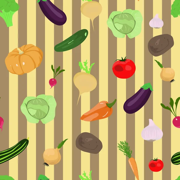 野菜とのシームレスなパターン — ストックベクタ