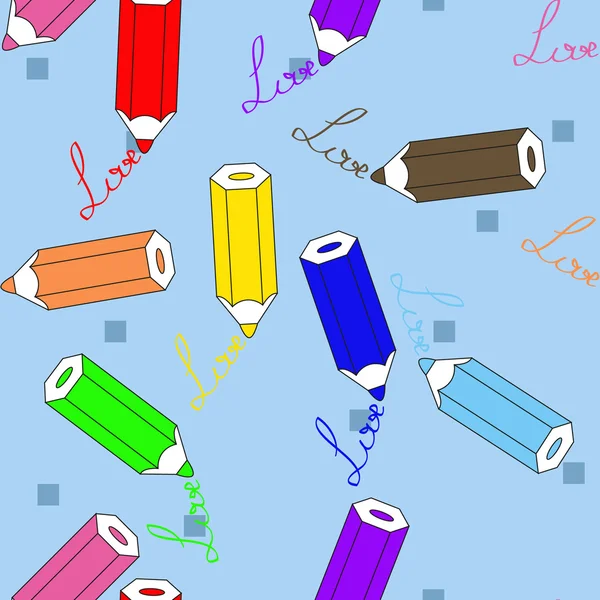 Seamless mönster med pennor med kärlek — Stock vektor