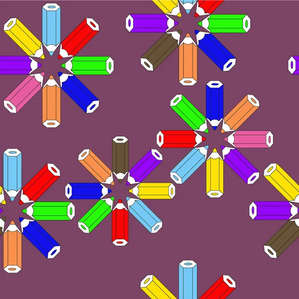 Nahtloses Muster mit runden Bleistiften — Stockvektor