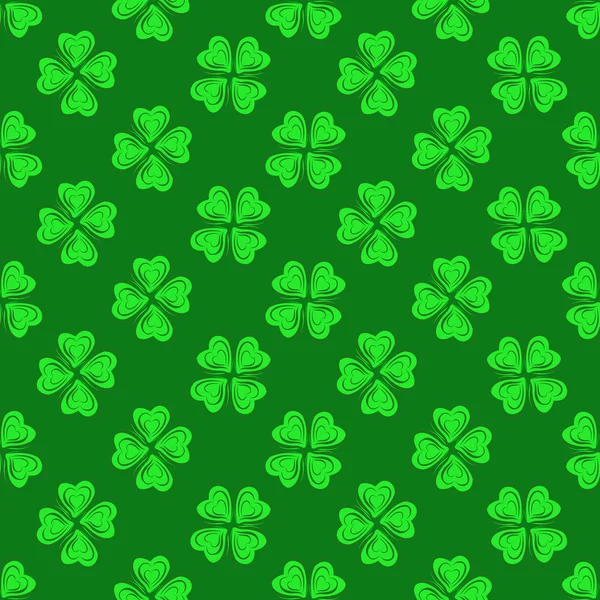 Seamless pattern with green hearts — Stock Vector