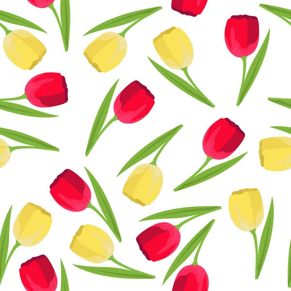 Naadloos patroon met tulpen — Stockvector