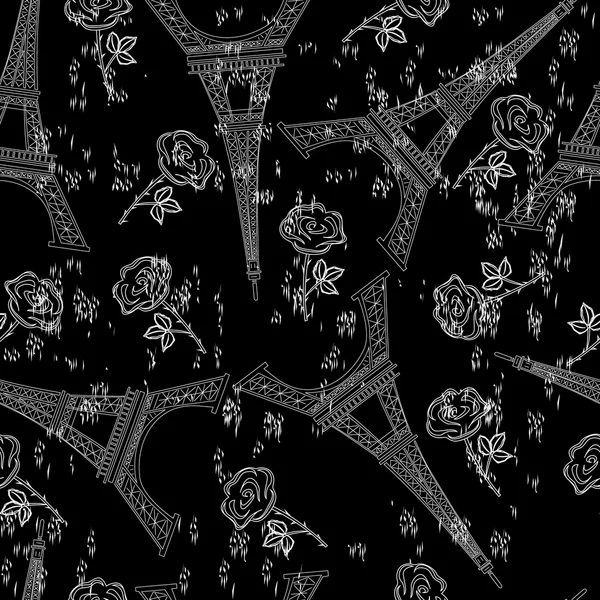 Eyfel Kulesi ile sorunsuz siyah grunge