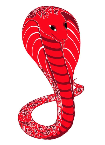 Rød kobra med blomstermønster – Stock-vektor