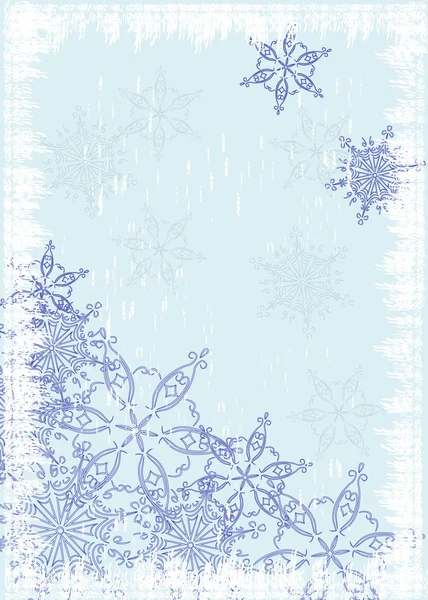 Grunge Hintergrund mit Schneeflocken — Stockvektor