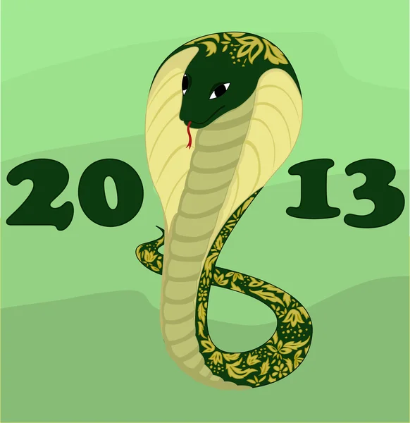 緑のコブラと背景 — ストックベクタ