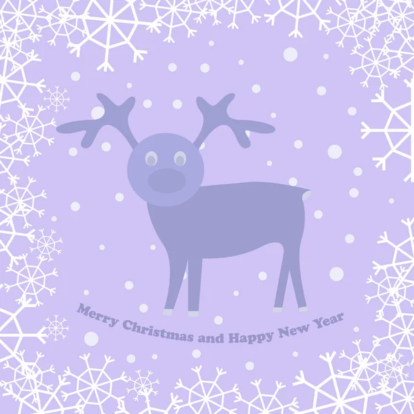 Vánoční přání s jelenem — Stockový vektor