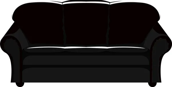 Canapé noir — Image vectorielle