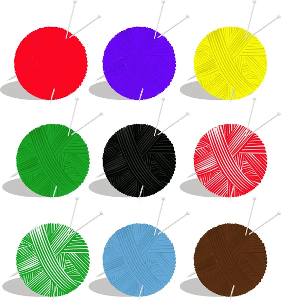 Conjunto de bolas de hilo — Vector de stock