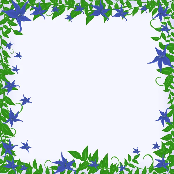 Keret kék virágokkal — Stock Vector