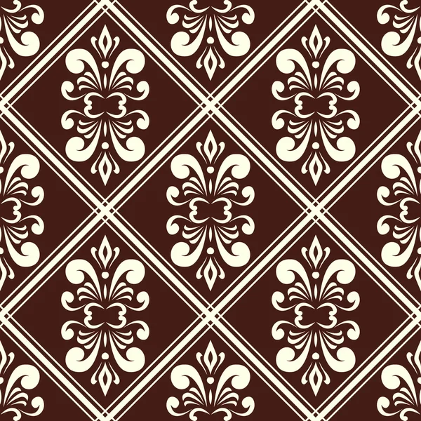 Bruin damast patroon — Stockvector