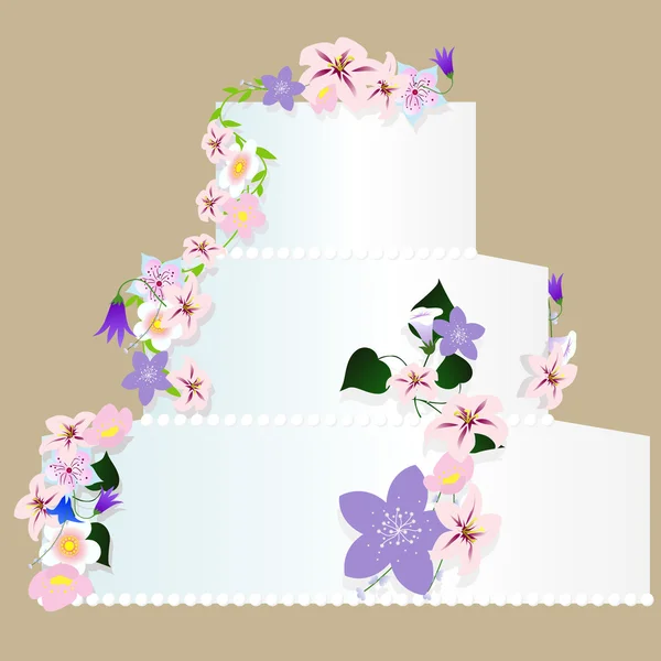 Pastel de boda — Vector de stock