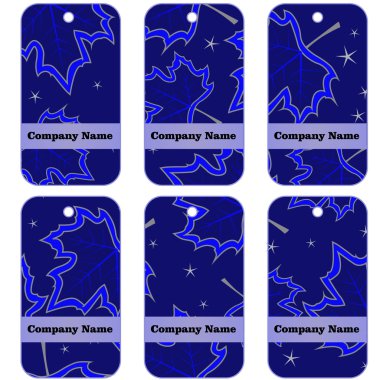 akçaağaç yaprakları ile mavi Etiketler