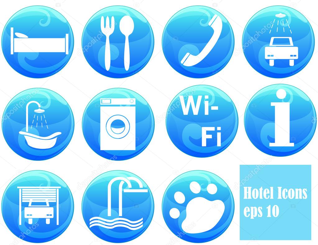 Hotel icons on buttons