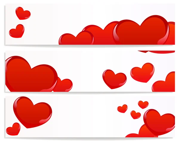 Banners con corazones — Archivo Imágenes Vectoriales