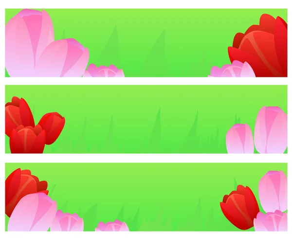 Banners with tulips — Wektor stockowy