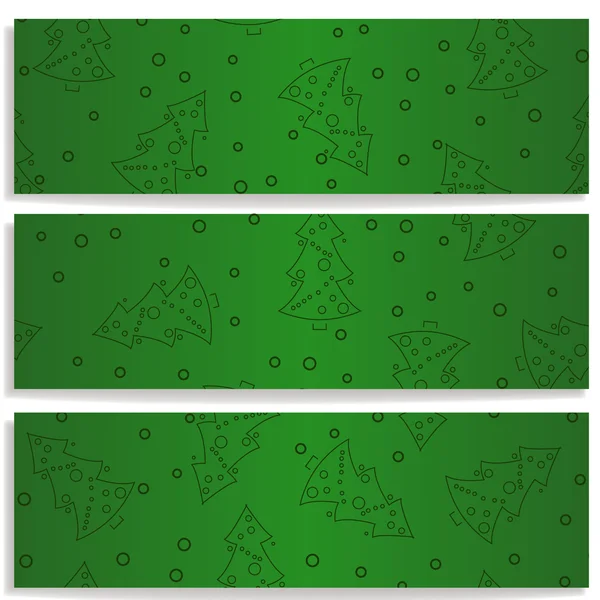 Banners met kerstbomen — Stockvector