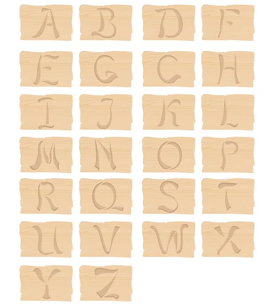 Trä alfabetet — Stock vektor