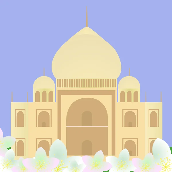 Taj Mahal com lótus — Vetor de Stock