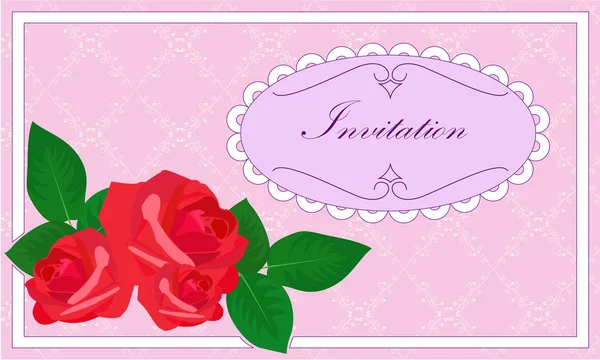 Πρόσκληση με τριαντάφυλλα — Διανυσματικό Αρχείο