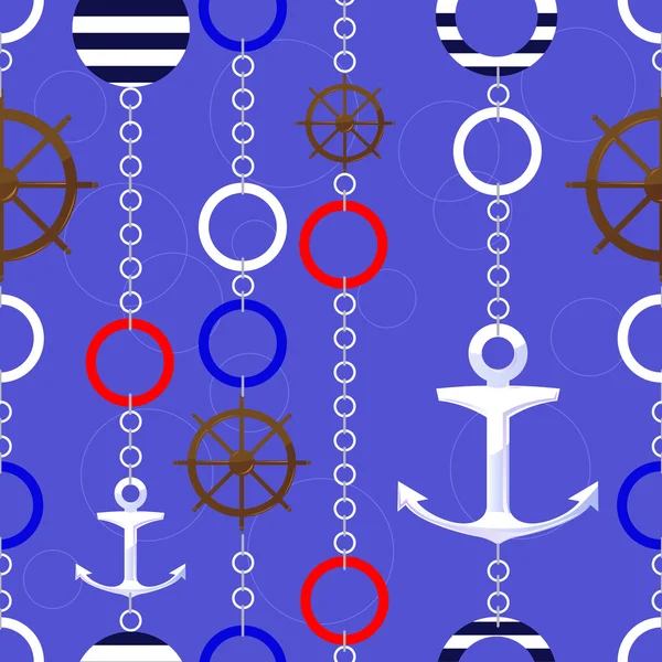 Pattern with anchors — Stock Vector