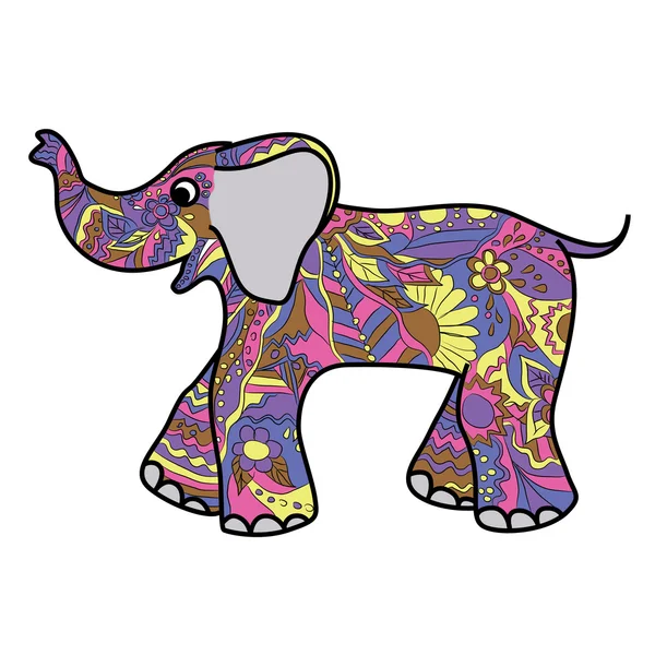 Elefante colorido — Vector de stock