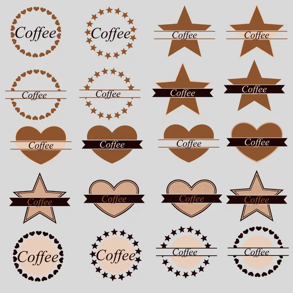 Conjunto de etiquetas de café — Vector de stock