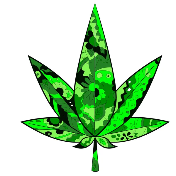 Hoja de marihuana — Vector de stock