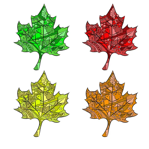 Set of maple leaves — Stock Vector