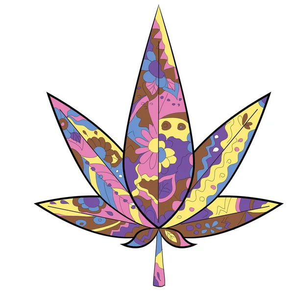 Hoja de marihuana — Vector de stock