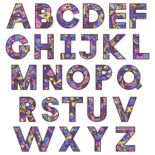 Alphabet latin coloré — Image vectorielle