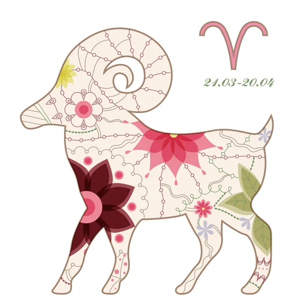 Aries vintage — Stockvector