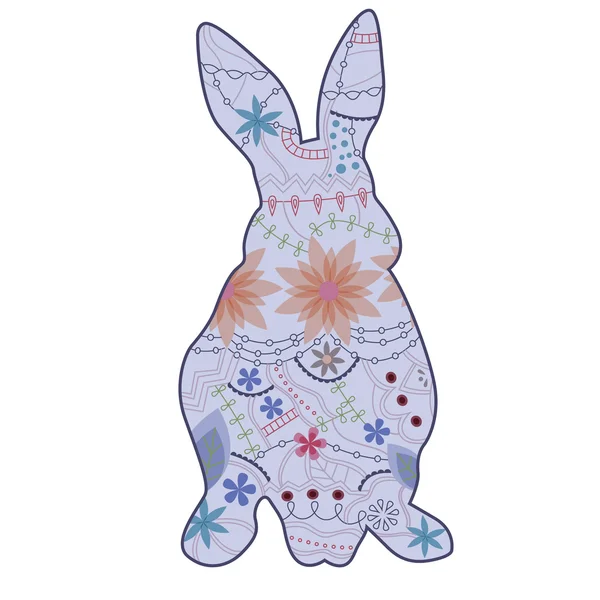 老式蓝色兔子 — 图库矢量图片