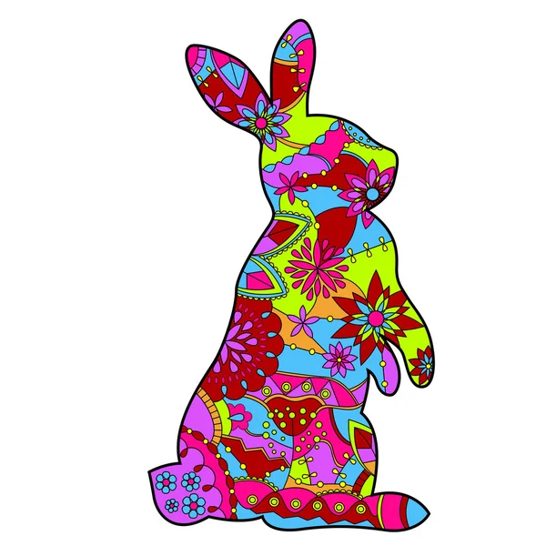 Conejo en colores de Pascua — Vector de stock