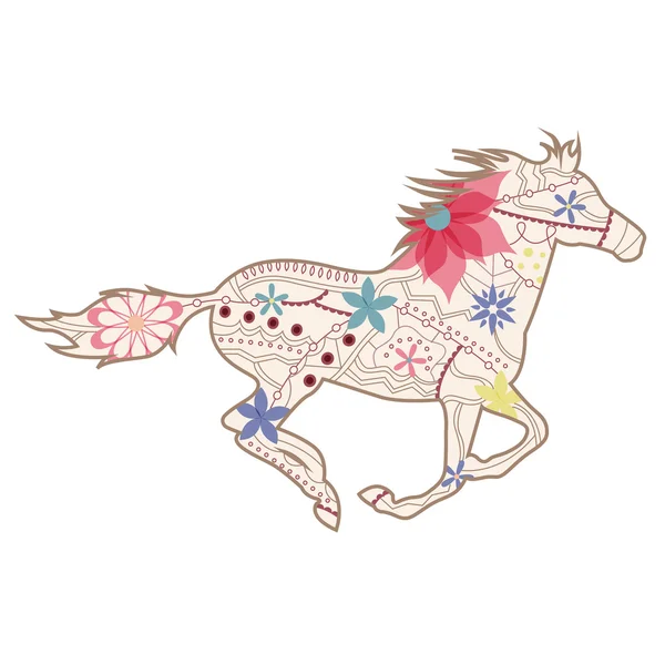 Silhouette cheval vintage — Image vectorielle