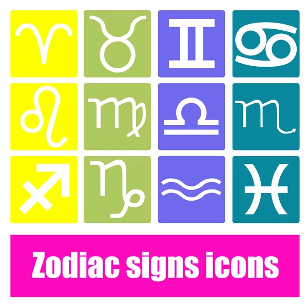 Zodiac signs icons — Stock Vector