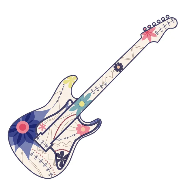Vintage elektrische gitaar — Stockvector