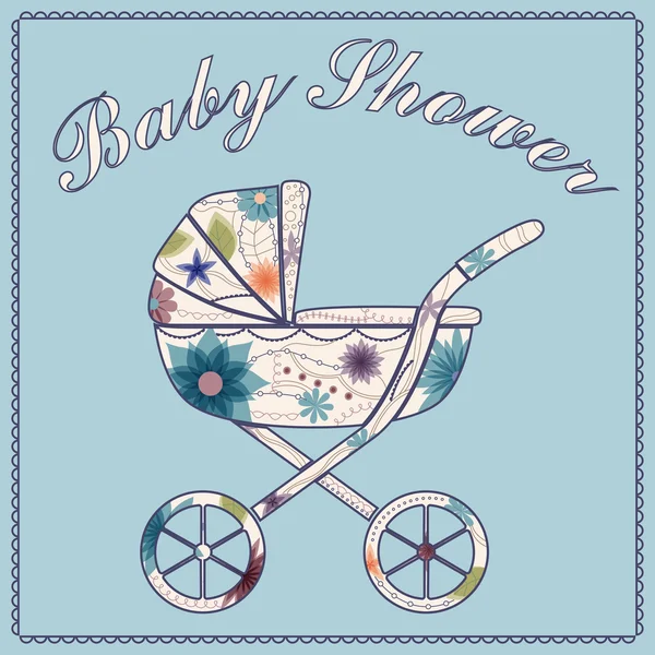 Babydouche blauw — Stockvector