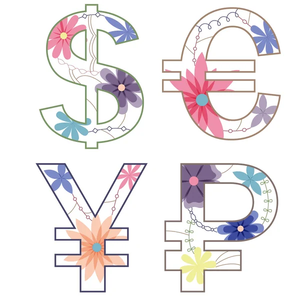 Vintage money symbolen — Stockvector