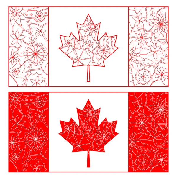 Outline of Canada flag — Stock Vector