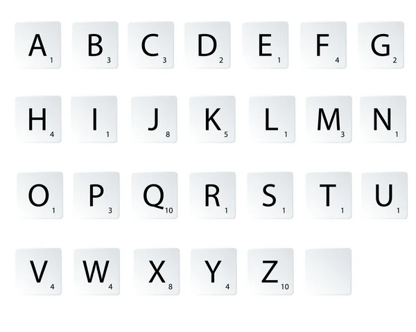Alfabet scrabble — Wektor stockowy