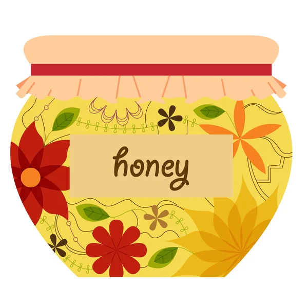 Tarro de miel retro — Vector de stock