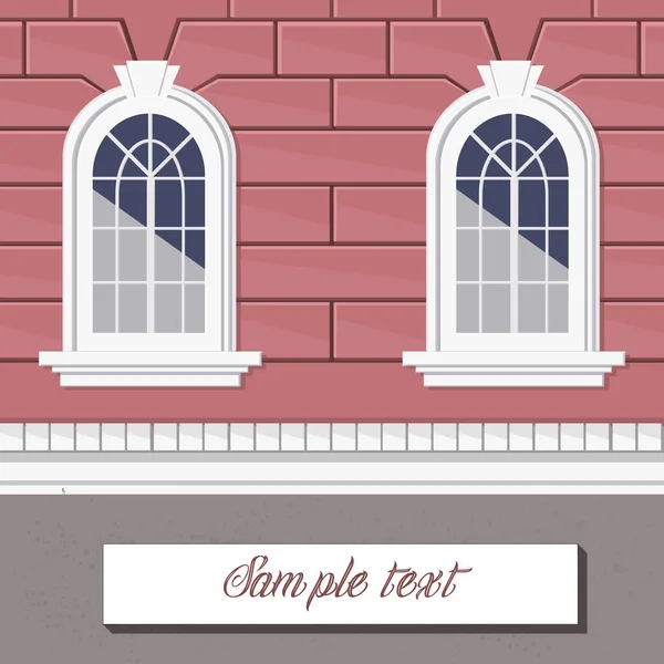 Настінний провід класицизм вікна і брендова стіна — стоковий вектор
