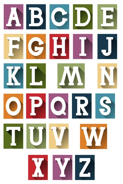 Buntes Retro-Alphabet — Stockvektor