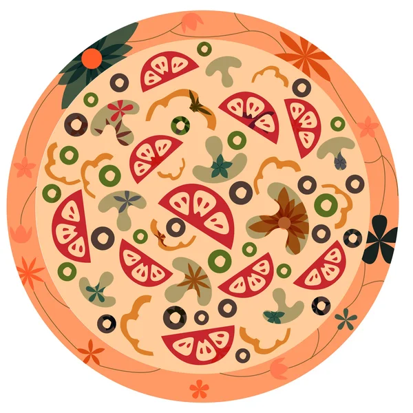 Retro pizza — Stok Vektör