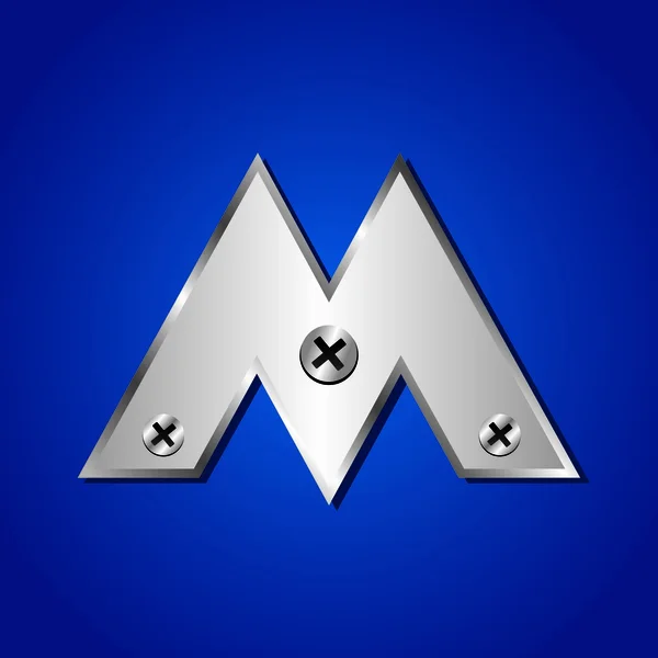 Blauwe metalen lettertypen — Stockvector