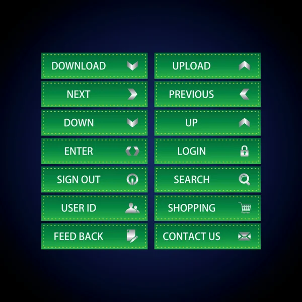 Tema pulsanti Web — Vettoriale Stock