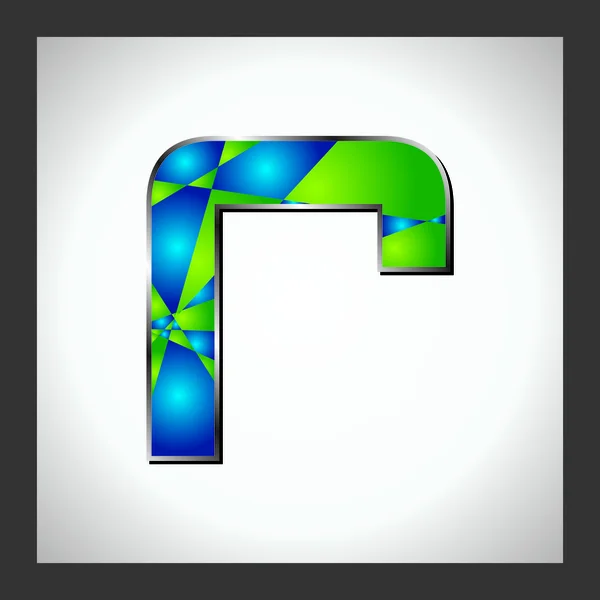 Lettres et chiffres alphabétiques verts — Image vectorielle