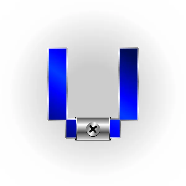 Blå metallic teckensnitt — Stock vektor