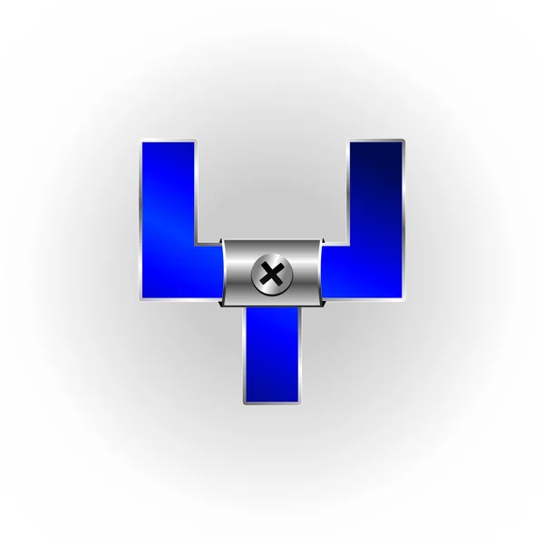 Polices blue metallic — Image vectorielle