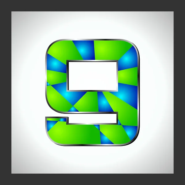Letras y números del alfabeto verde — Vector de stock